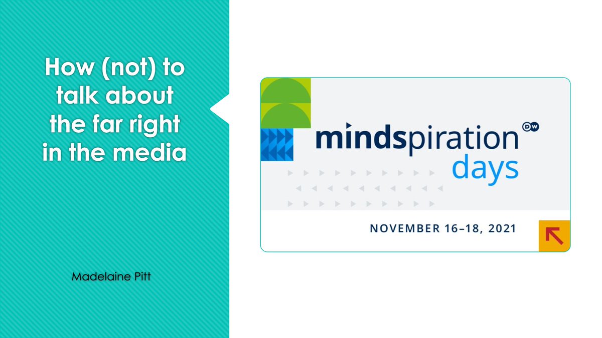 dw_volos's tweet photo. The #MINDspiration days @DeutscheWelle, three intensive days of knowledge- and best-practice-sharing for journalists, are in full swing.
Next up for the Volo-Insights: @MadelainePitt with a guide on how to avoid traps journalists often fall into when covering the far right. 1/3 https://t.co/mEAuQMZL6Q