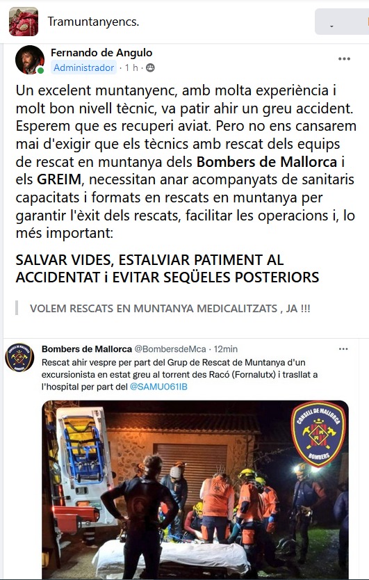 coanegra's tweet photo. EXIGIM Rescats en Muntanya MEDICALITZATS,. https://t.co/dUxVhtjGyP