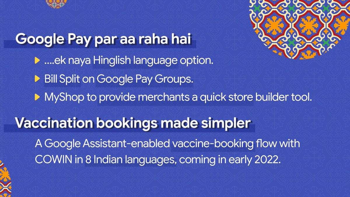 GoogleIndia's tweet photo. Each year, we are privileged to share updates about our role in bringing more helpful and useful experiences to people across the country. 

#ICYMI, here are some of the highlights from our 7th #GoogleForIndia 📝

To know more, head to: https://t.co/x7yEhnsufz. https://t.co/qutMsNsJev