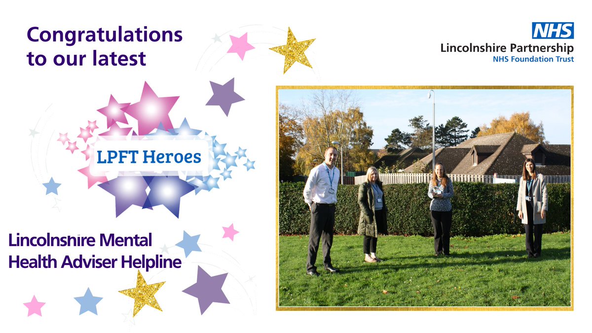 LPFTNHS's tweet photo. Congratulations to Lincolnshire Mental Health Adviser Helpline, our latest #LPFTHeroes 

The team has shown incredible dedication in the short time they have been together. 

Thank you all for your hard work and for keeping patients at the centre of everything you do! #WeAreLPFT https://t.co/1khzhUQD6X