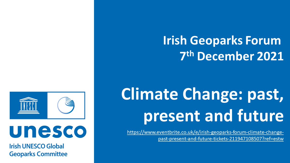 The Irish Geoparks Online Forum Event - Climate Change: Past, Present and Future, 7th December hosted by the Irish UNESCO Global Geoparks Committee. Register free today! @MGSGeotourism @GeoSurveyNI @nmdcouncil @Ring_Of_Gullion