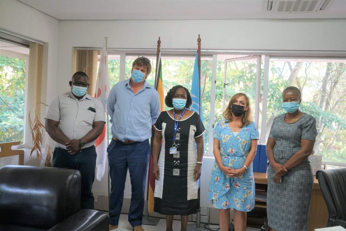 UNFPA_Zimbabwe's tweet photo. @UKinZimbabwe development director @Gocallaghan5G her team today met @UNFPA_Zimbabwe country Rep @emuia to discuss @FCDOGovUK ongoing partnership under the #HealthDevelopmentFund among other issues #SRH #GenderBasedViolence #maternalhealth @abbiemse @UNZimbabwe #HDFZim https://t.co/NZhv7CNLDD