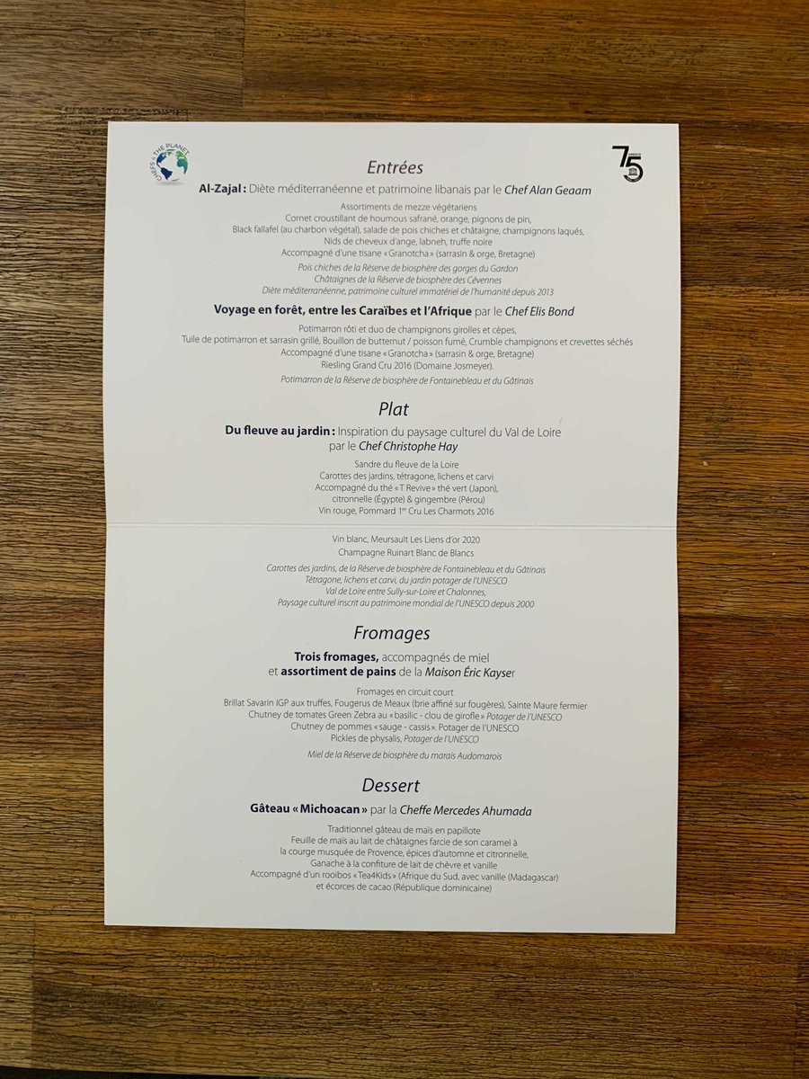 chefs4the's tweet photo. Throwback to our diner at @UNESCO_fr Friday 🍽 Our 4 #chefs4theplanet cooked together to make a special #menu with ingredients from #unesco 's #kitchengarden, French #biosphere reserves and short circuit sustainable agriculture🧑🍳🌍 https://t.co/mZxG1VyI3L