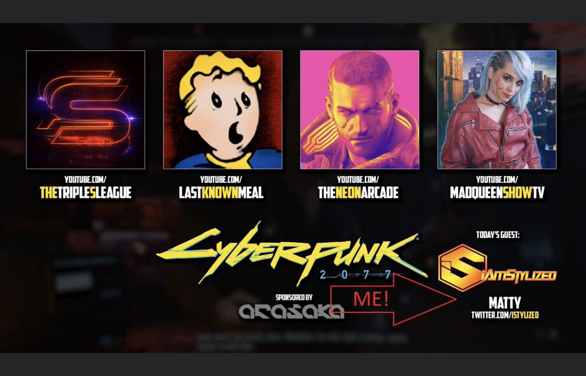 As cooked as the <a href="/CyberpunkGame/">Cyberpunk 2077</a> launch was, the lead up really was a really fun time for me! 
Got to do so many cool things.
The biggest highlight was definitely hanging out with @TheNeonArcadeNA and @MadqueenShow on their podcast. 
I listened to every ep from #1 then was on it!