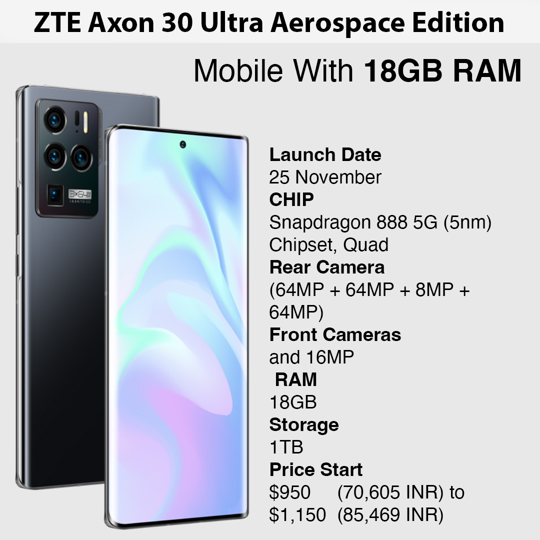 ZTE Axon 30 Ultra Space Edition will Launch on 25th November with 18GB RAM
#zte #axon #zteaxon30ultra #18gb #smartphone #mobile #IndiaTechAdvice  #technews 
 #RealmeNarzo #NarzobyRealme #Narzo505G #RealmeX7 #RealmeX7Max #RealmeX2 #RealmeXT #RealmeXT3 #RealmeY6 #RealmeG1