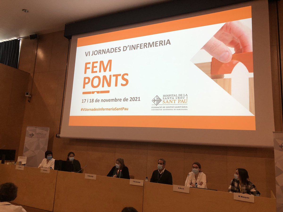 AngelesGM_19's tweet photo. Hoy representación del turno de noche en #VIJornadesInfermeriaSantPau Felicidades @MiriamMaiquez por contarnos tu testimonio durante la pandemia. Felicidades @carme_soria, Dafne Guerra y Cristina Carrasco por vuestro trabajo. https://t.co/iSeBe7xFe8