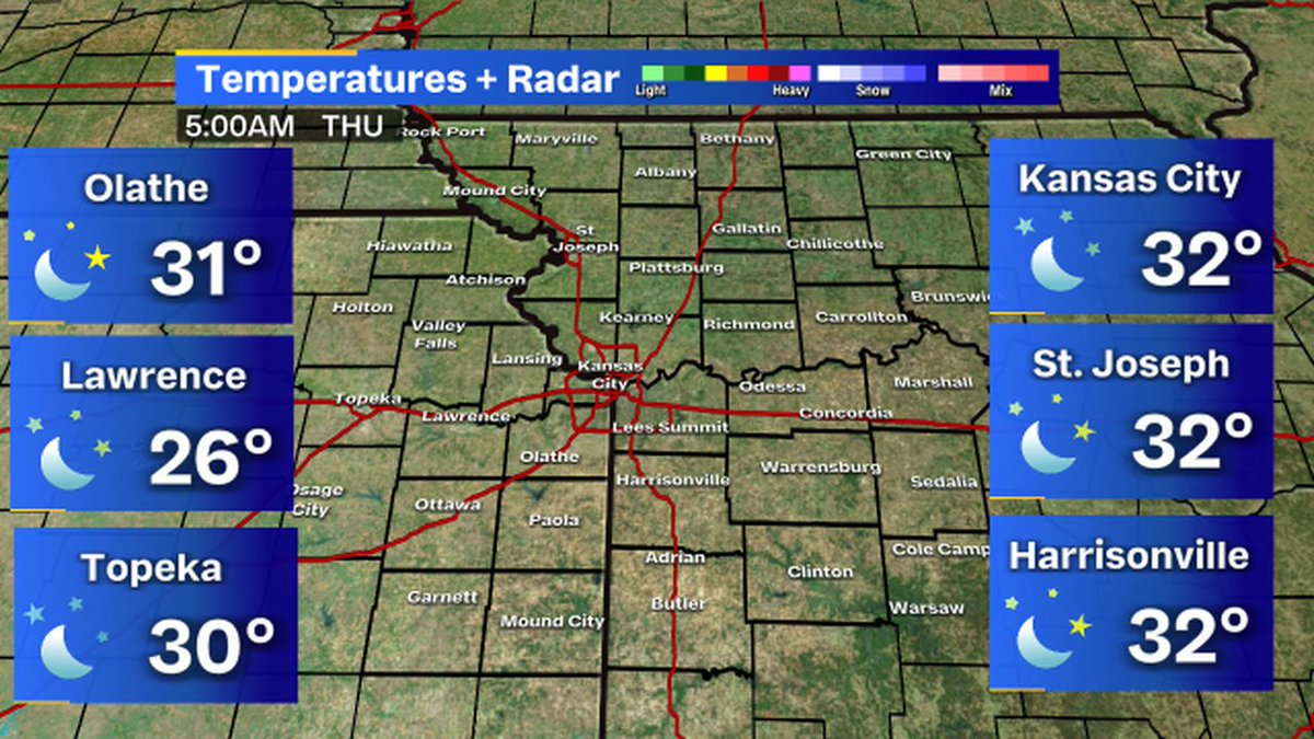 fox4wx's tweet photo. Here are the latest weather conditions around #KC #mowx #kswx #kcwx #fox4kc https://t.co/uknOU461Kr
