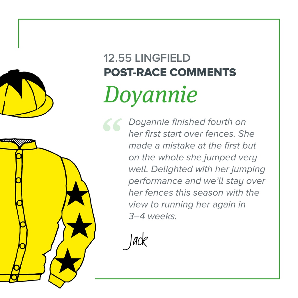Some comments after Doyannie’s run at Lingfield on Tuesday! 🏇💬⁠