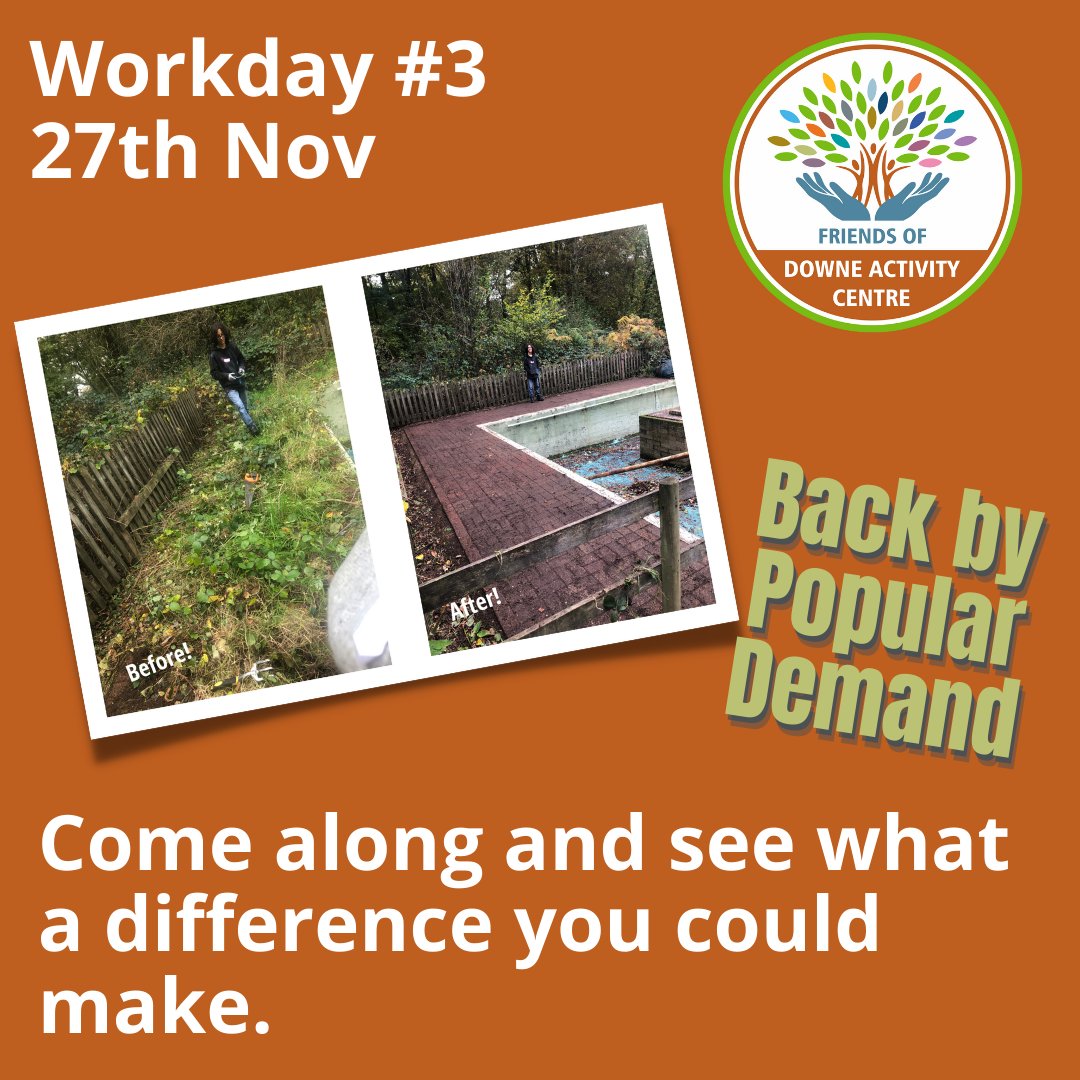 FriendsofDowne's tweet image. 10 DAYS TO GO before our third workday on SATURDAY 27TH NOVEMBER! 🛠🌿⁠
⁠
Register here: downeactivitycentre.org.uk/community-work…

Thank you and hopefully see you there 😊⁠
⁠
#community #togetherwecandothis #downe #bigginhill #savedowneactivitycentre #workday #strongertogether #volunteer