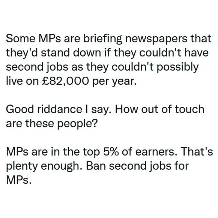 #BanSecondJobsForMPs