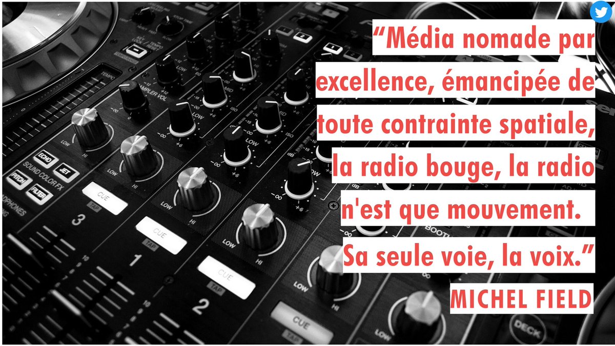 [#DMBBC🎙️] "Media nomade par excellence, émancipée de toute contrainte spatiale, la radio bouge, la radio n'est que mouvement. Sa seule voie, la voix." - Michel Eleld #MBADMB <a href="/MBADMB/">mbadmb</a> <a href="/MMaamouz/">Mina MAAMOUZ</a>