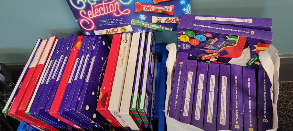 Wonderful contribution of advent calendars and selection boxes from staff and students in 9PD! We are still collecting donations for Eastern Valley foodbank all of next week. Drop off to C24. 
<a href="/croesyschool/">Croesyceiliog School</a>

#Christmas2021 #actofkindness #kindness #community