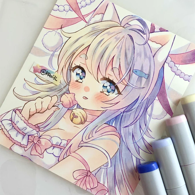 ねこみみちゃん🎀🐈
コミティアに持っていく原画です 