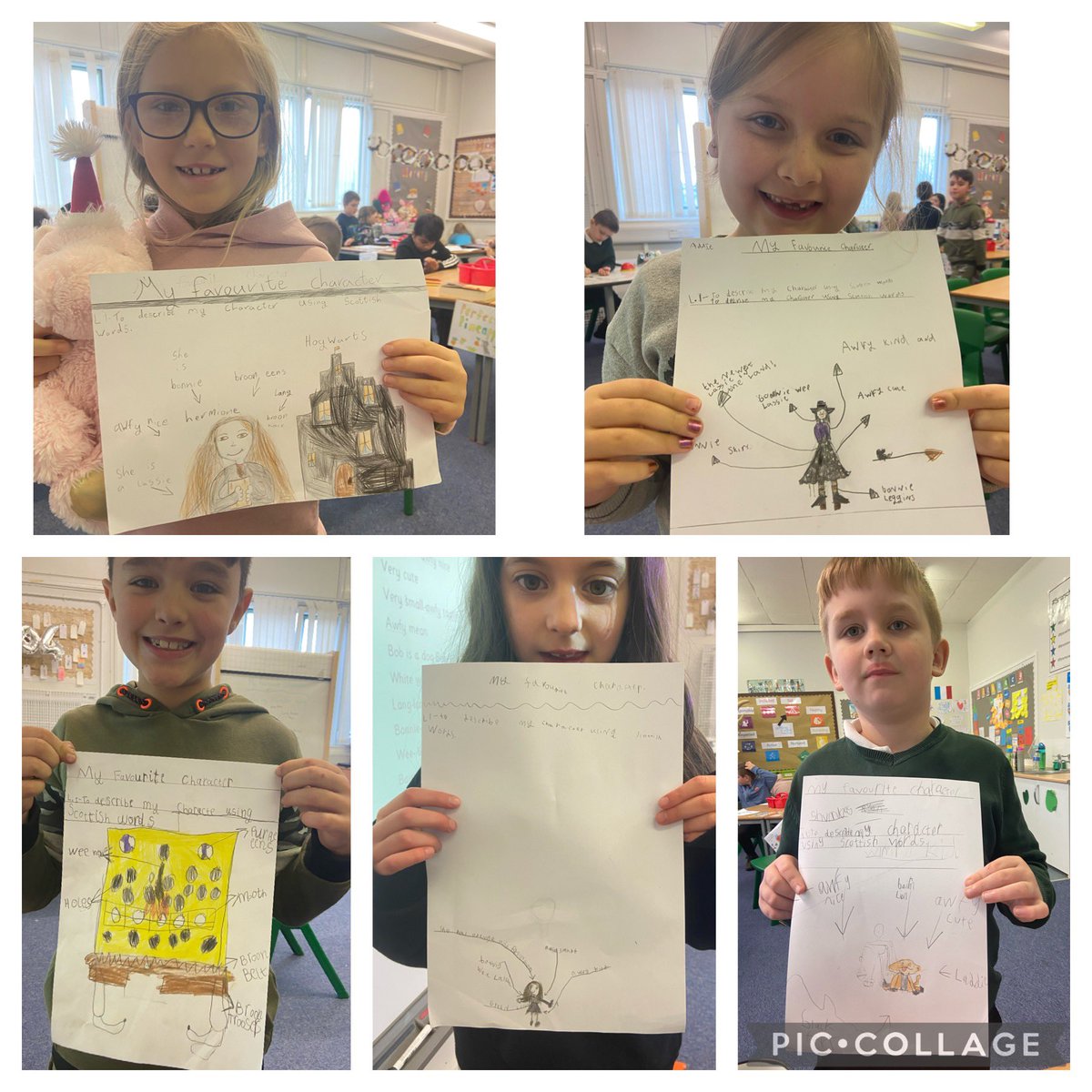 StColumbas2016's tweet photo. P4 have had lots of fun celebrating #BookWeekScotland this week. They made their own book marks, described a character from their favourite book using Scots words and built dens during outdoor learning to cosy in and read with their friends! 📚 #5starreaders #5starcreativity https://t.co/OvycQTans7