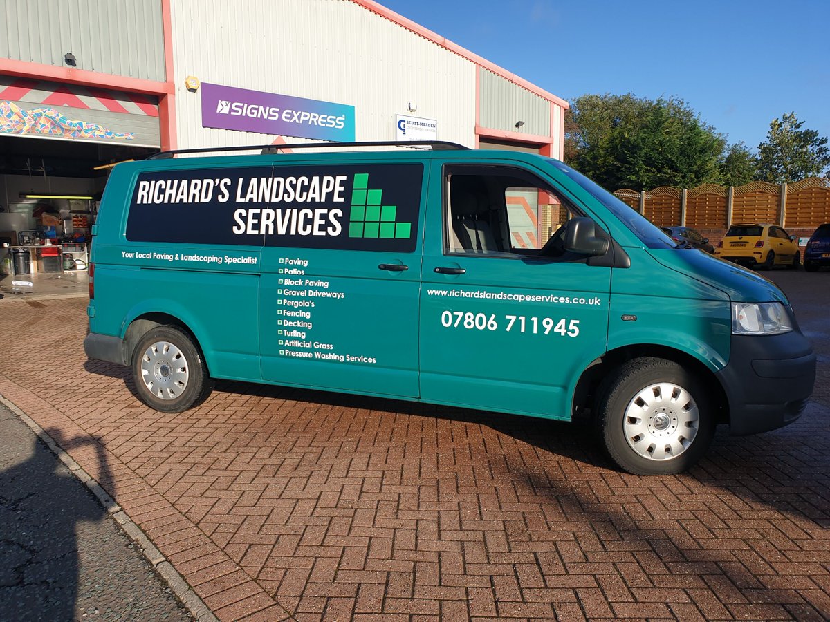 SXDerby's tweet photo. Something a little bright today with vehicle graphics for Richard's Landscape services.

#signsexpressderby #signsexpress #sxderby #signage #metamark #vinylgraphics #Vehiclegraphics #signagesolutions #graphicdesign #print #design #derby https://t.co/X3sYiKp1OW