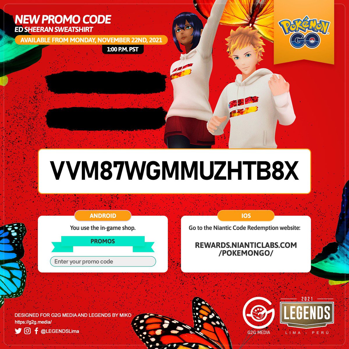 RemindditBot's tweet photo. 🌞 Reminder in 5 days on 2021-11-23!

[#TheSilphRoad] New promo code for sweatshirt (LegendsLima)
https://t.co/rWZUDemRpK https://t.co/TKIn8h4RZF