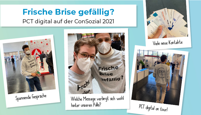 PcTdigital's tweet photo. Letzte Woche waren wir auf der wichtigsten Messe für die Sozialwirtschaft in Deutschland: der ConSozial in Nürnberg. Für die frische Brise aus dem Norden war es ein voller Erfolg.
Wir freuen uns über die spannenden Gespräche!💬💡🚀
#consozial2021 #sozialwirtschaft #frischebrise https://t.co/77MwNN53Fc