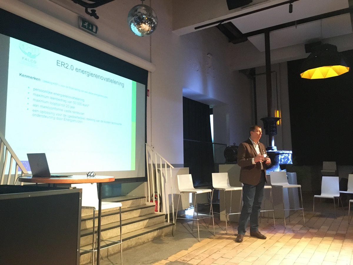 Danny Frans zet de EnergieRenovatielening 2.0 uiteen. Inspiratiebron voor Vlaamse overheid. Private middelen als hefboom voor publieke middelen. #ambitie #FALCOslotevent