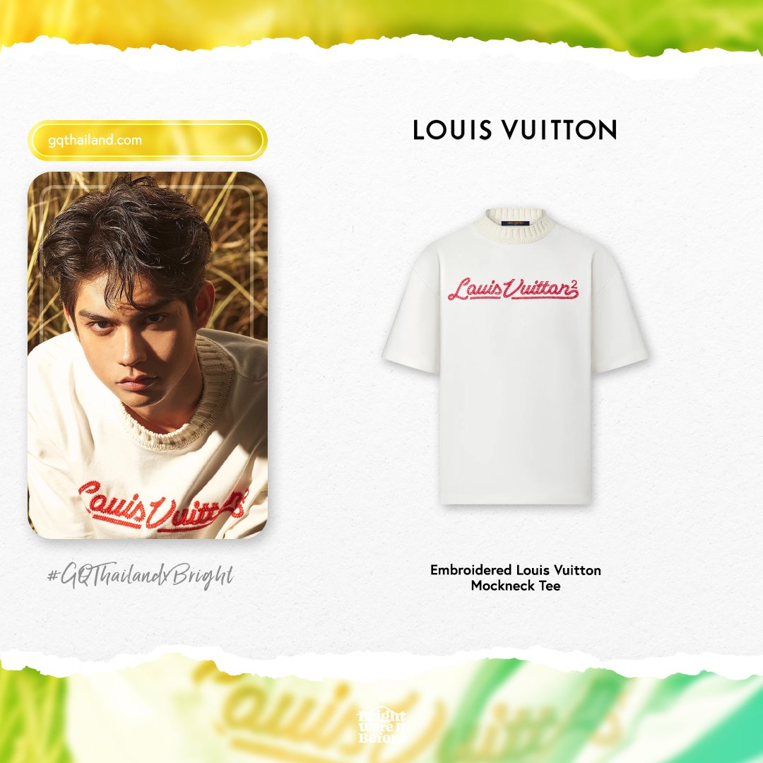 Louis Vuitton x Nigo Embroidered Mockneck Tee White