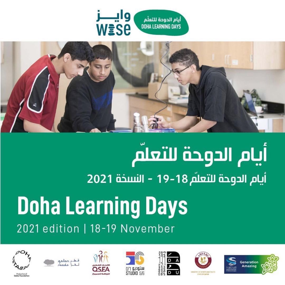 qatarreads's tweet photo. Join us November 18 and 19 and engage in the hands-on learning activities catered to all ages. The event is hosted under the same theme as the WISE Summit: Generation Unmute: Reclaiming our Future through Education.
🔗:https://t.co/bXOl4gjhmD
#QatarReads #DohaLearningDays https://t.co/HE0smcfji5