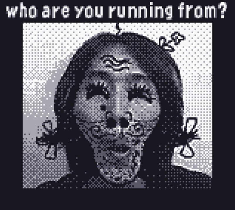 Where are run from. Game boy Camera Screamer. Who are you Running from. Game boy Camera Run.