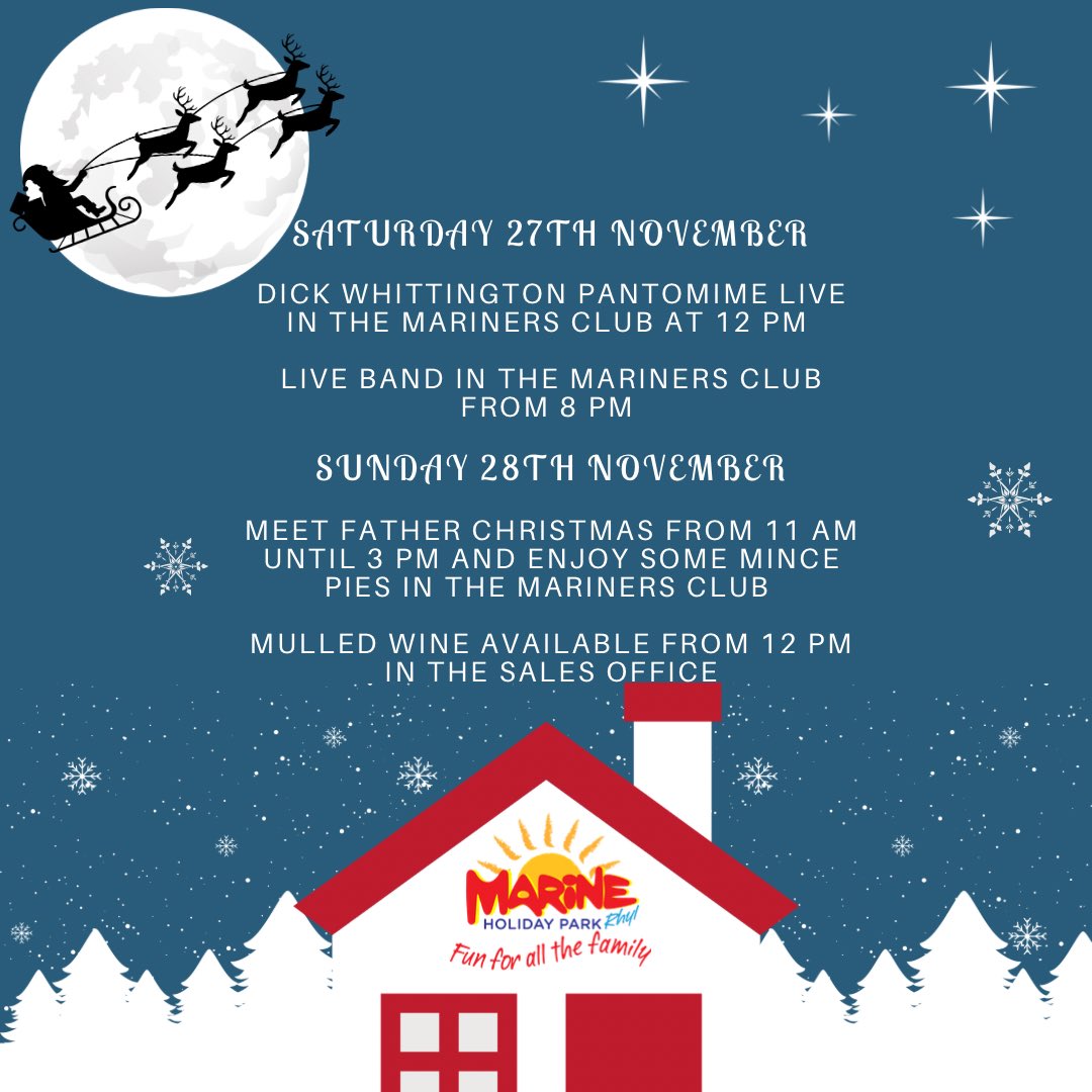 MarineHoliday's tweet photo. Our exclusive owners weekend is just over a week away 🎄 #marineholidaypark #holidaypark #staycation #familyholidays https://t.co/RJVZMZnWqx
