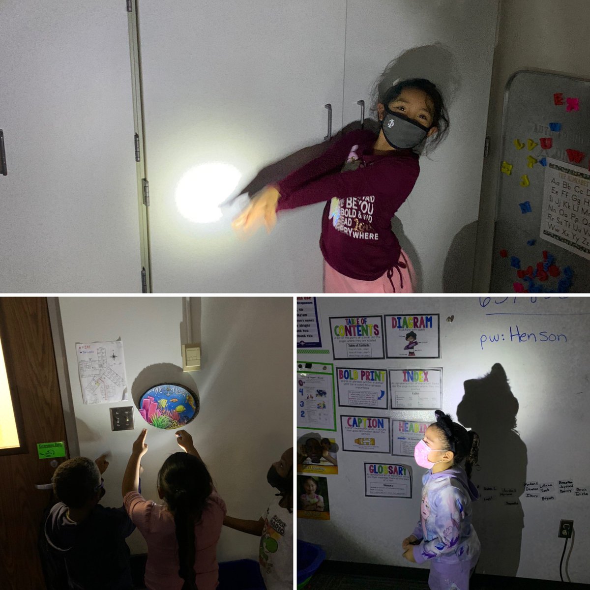 LayLayMonica's tweet image. It’s learning about light unit time here in first grade!! #shadowplay #opaqueobjectscreateshadows #ThisishowweSTEM #IC2122