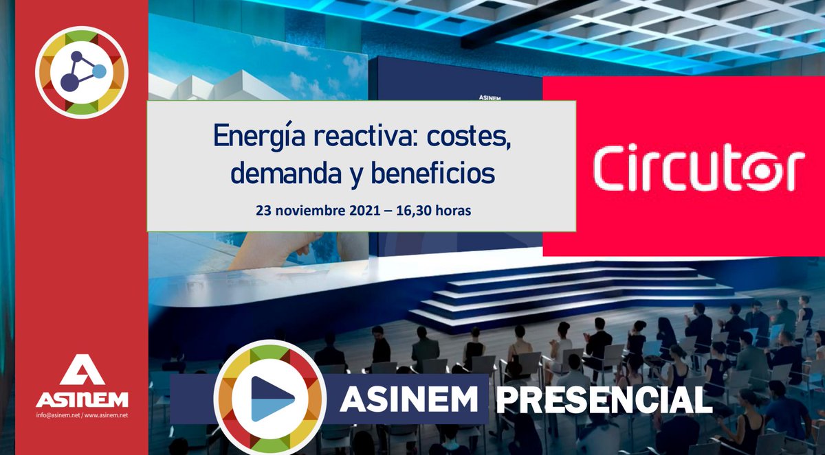 ASINEM_IB's tweet photo. El próximo martes 23/11 a las 16.30 horas tenemos una cita en #ASINEM con Víctor Castrillo, de @circutor para hablar de Energía reactiva: costes, demanda y beneficios. ¡¡Os esperamos!!
https://t.co/8lW08sCwJ5
#asinem #juntoscreamossector #multiplicate #formacion #formaciomasinem https://t.co/u2BOcoJfsj