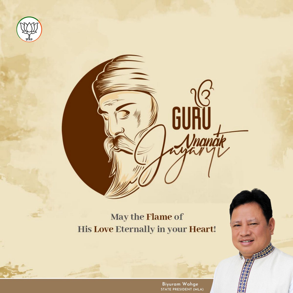 BiyuramWahgeBJP's tweet photo. My best wishes to all on the divine occasion of Guru Nanak Jayanti. May this day bring a lot of joy and happiness to our life.

#HappyGuruNanakJayanti 
#stayblessed! https://t.co/BqoxcfyhXl