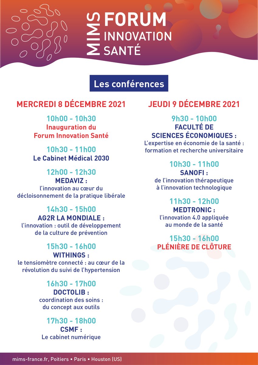 LaMaisondelInn1's tweet image. [CONFERENCES]

Découvrez ou redécouvrez le programme des conférences proposées lors du #ForumInnovationSanté

Il est encore temps de s'inscrire !

Informations et inscription : mims-france.fr/forum-innovati…