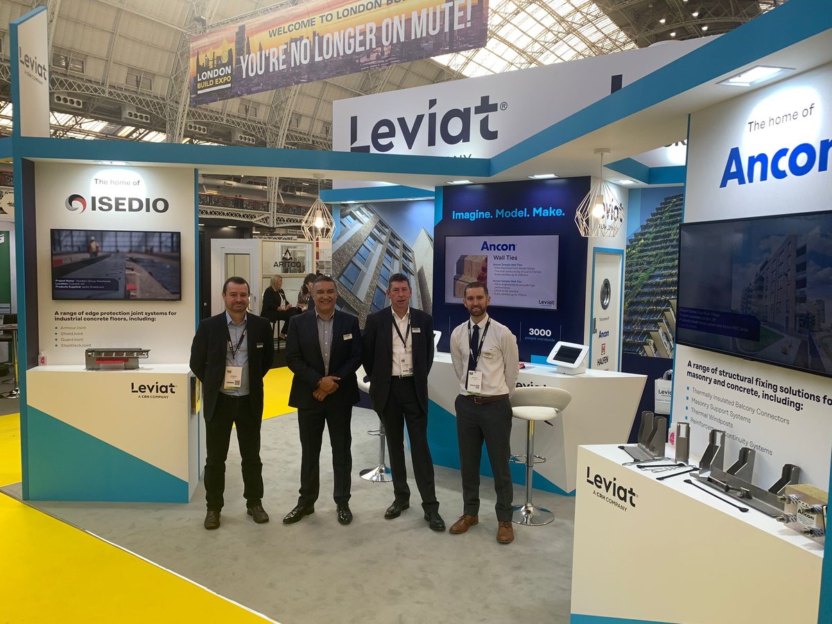 We are exhibiting at #LondonBuild today in London’s Olympia Grand Hall. Come and see our friendly team on stand F32 to find out about #Ancon, #Halfen, #Helifix and #Isedio products and how Leviat can support you on your next project. #ImagineModelMake @LondonBuildExpo