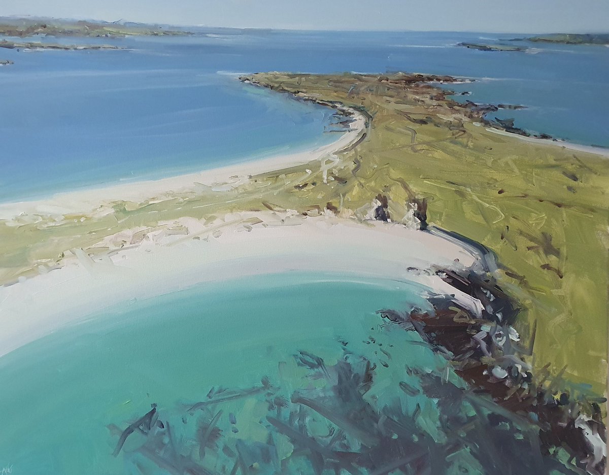 Kaye_Maahs's tweet photo. Due West (Dogs Bay, Connemara) #painting #oilpainting #80x100x4cm can be seen at the @thehousehowth #Christmas #Exhibition from #Monday 22nd until 10th #January #dogs #bay #connemara #beach #Galway #roundstone so delighted to be part of this #groupexhibition https://t.co/i2dY4SeSDg