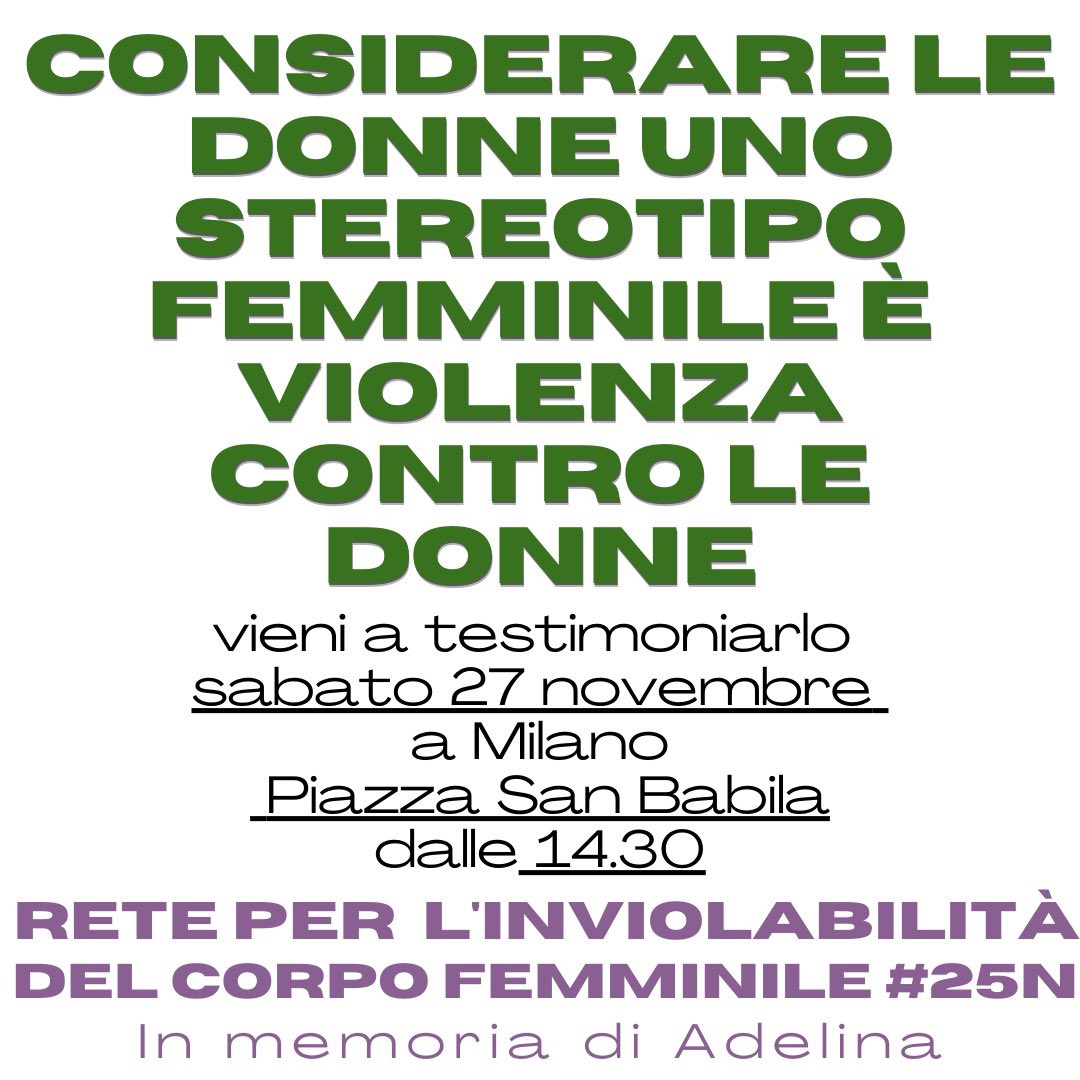 Radfem_Italia's tweet photo. Vi aspettiamo in Piazza San Babila il 27 novembre.
#25n #femminismoitaliano #femminismoradicale #sessononègenere #violenzapatriarcale #violenzamaschilista #queerèmisoginia #nogenere #nopas #nouteroinaffitto #noprostituzione #modellonordico #nopornografia #adelina https://t.co/a2vrdJIC8H