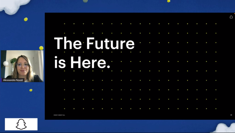 alebin8's tweet photo. 🔵#IABForum2021 #workshop: How to grow your business with augmented reality

Questi i punti toccati da Alessandra Novali (Country Lead Italy):
➡️Come creare esperienze di realtà aumentata.
➡️Opportunità a disposizione per i brand.
➡️Come #snapchat può supportare tutti i business. https://t.co/If50qpjEgA