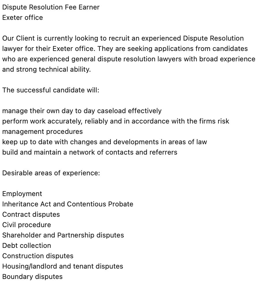 To apply for this position please send a copy of your cv to alex@retainjobs.com

#RetainPeople #RetainExcellence #recruitment #Devon #jobsearching #ThursdayMotivation