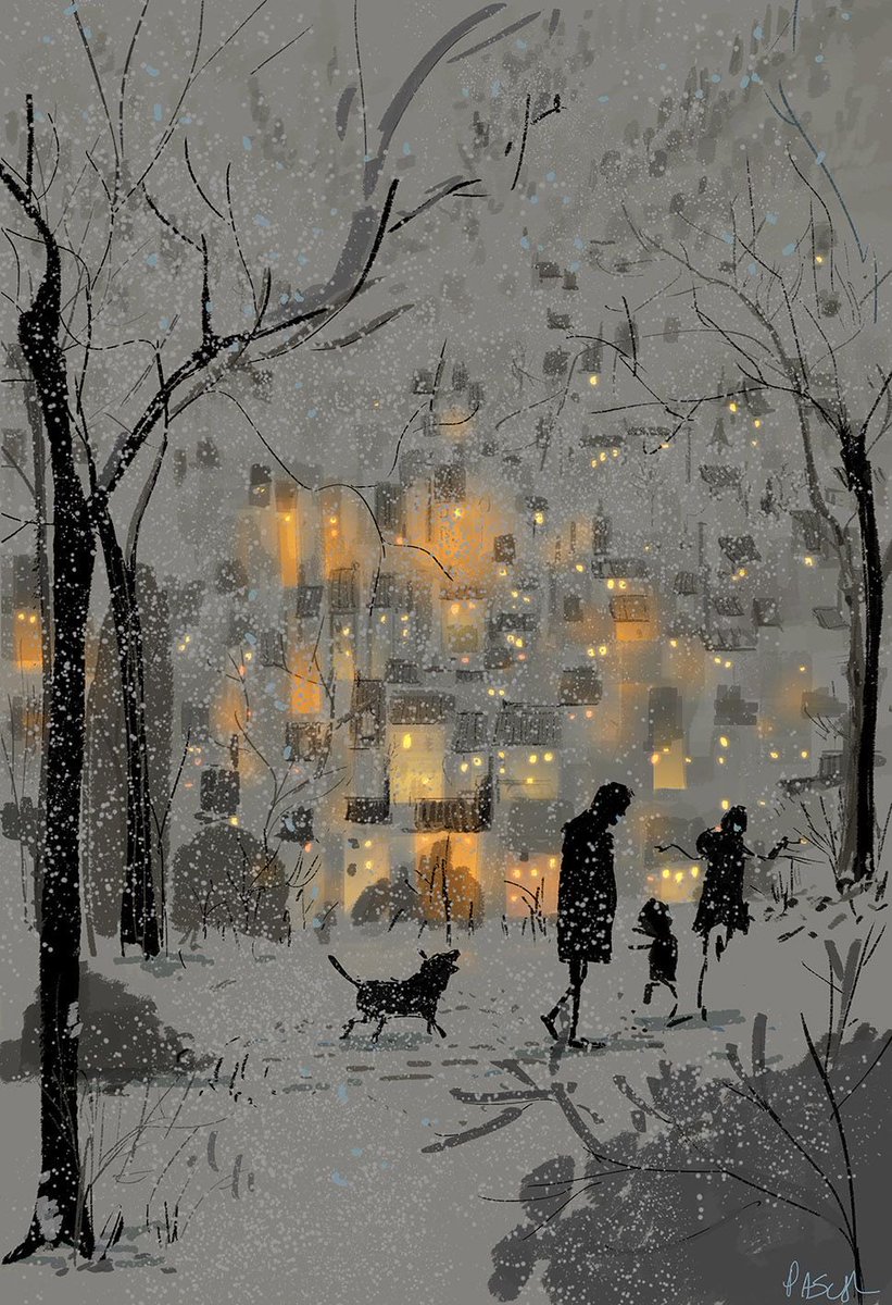 Pascal Campions illustrations are homely comforting affairs with focus on the family. French / American artist  ‘Morning, Work up Sketch.’