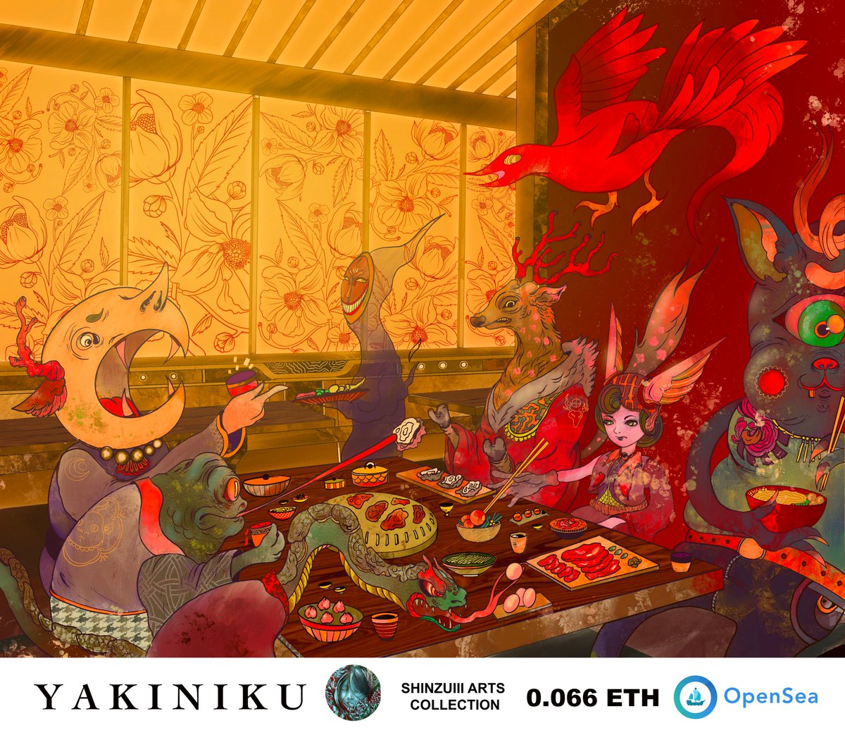 AFTER HOURS YAKINIKU : 

after a long day of working hard shifts in the underworld the spirits gather for an after hours BBQ Yakiniku among friends. 
opensea.io/assets/0x495f9…

#nftcollectors #NFTdrops #NFTartists #NFTartists #NFTThaicommunity #NFTCommmunity #illustraion #nftart