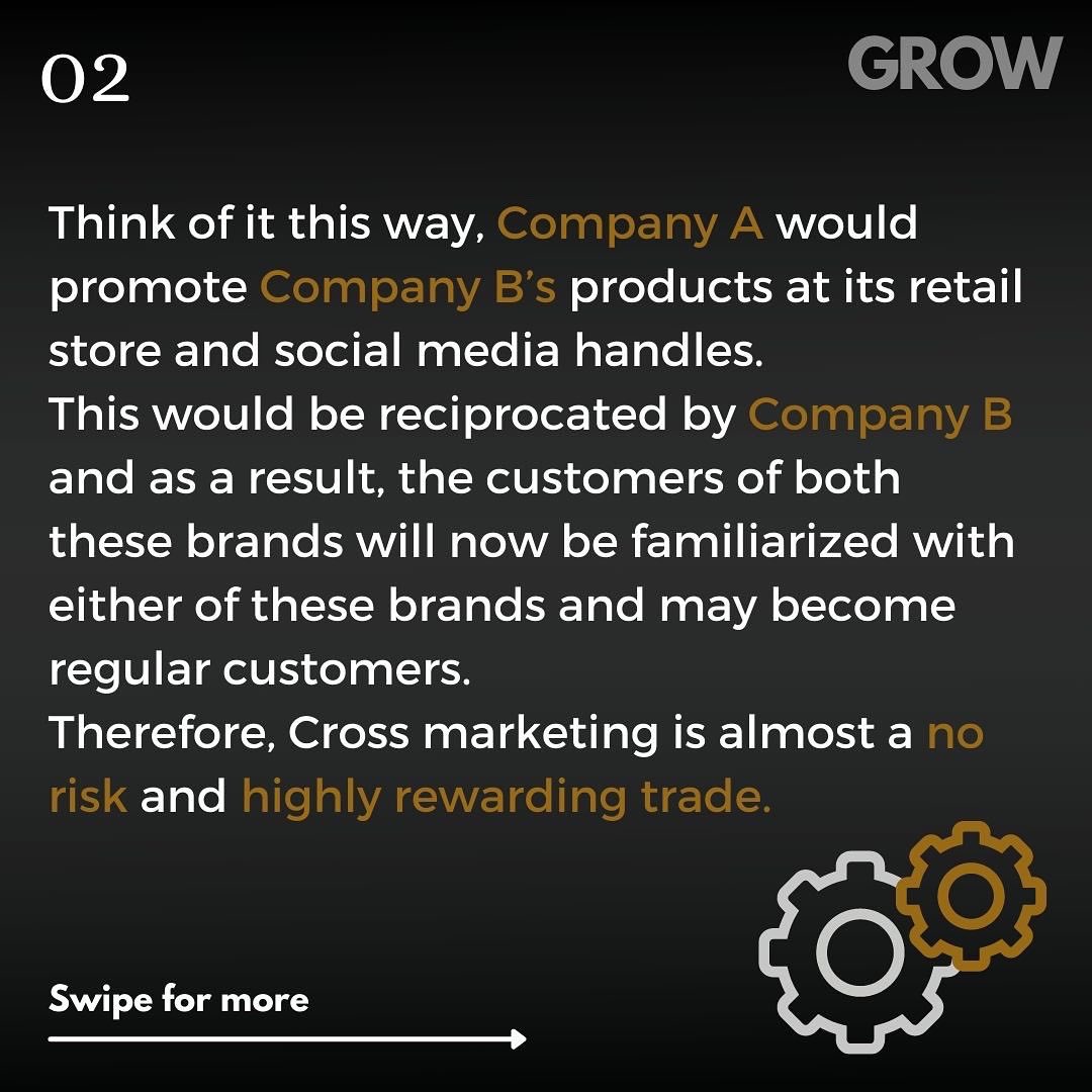 _thegrowproject's tweet photo. Cross marketing is a tactic that’s used by some of the biggest companies in the world to increase their sales. 

Swipe to find out why this is a highly relevant strategy in today’s day and age. 

Curated by Devansh Rajwar
Designed by Vrinda Kathuria

(1/2) https://t.co/1R20VPWgMk