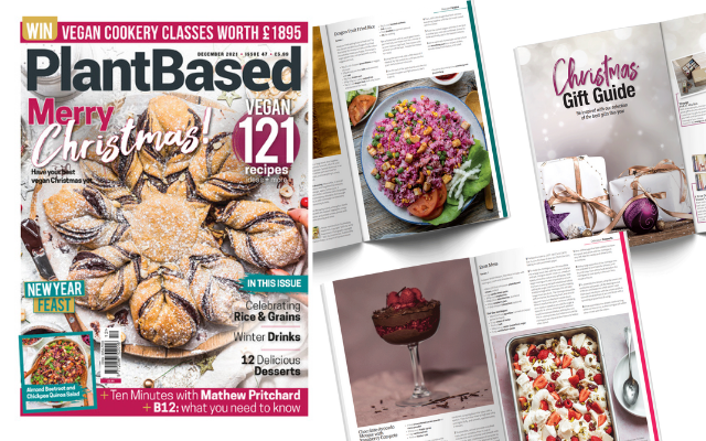 plantbasedmag's tweet photo. Christmas issue is on sale now featuring this delicious cover recipe by the wonderful @nourishingamy https://t.co/sBp1aqjlCm