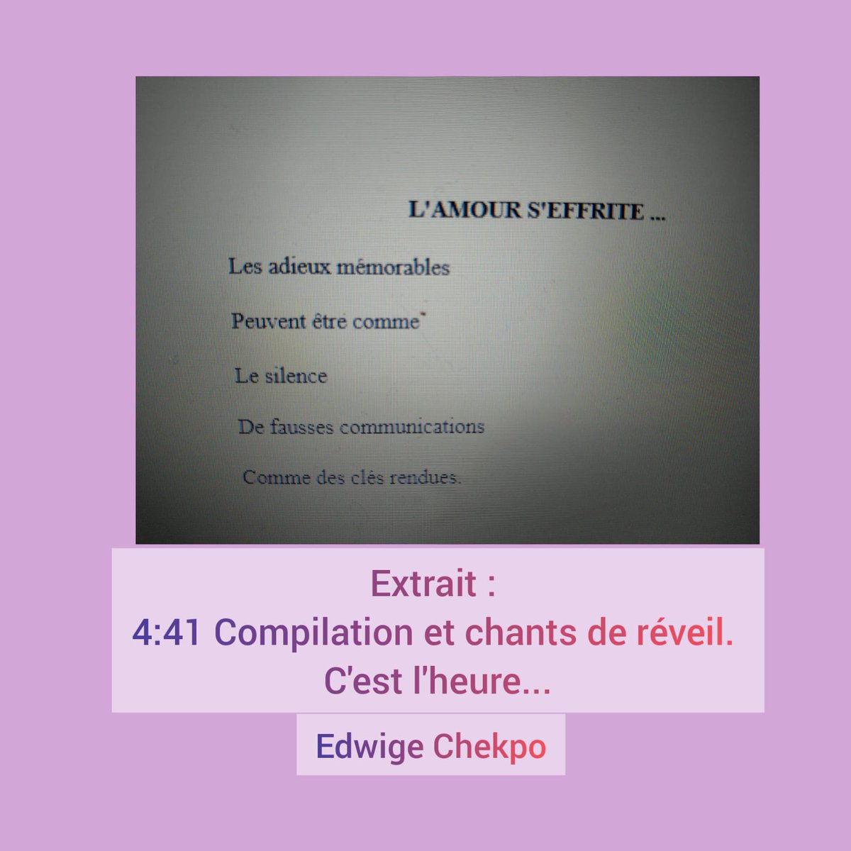 creation_au's tweet photo. Dégustation : lecture de poèmes ©
#amour et #poésie
Découvrir :
https://t.co/fvo2hf1Zsi

@chekpo_edwige https://t.co/F2Ktj7aYEq