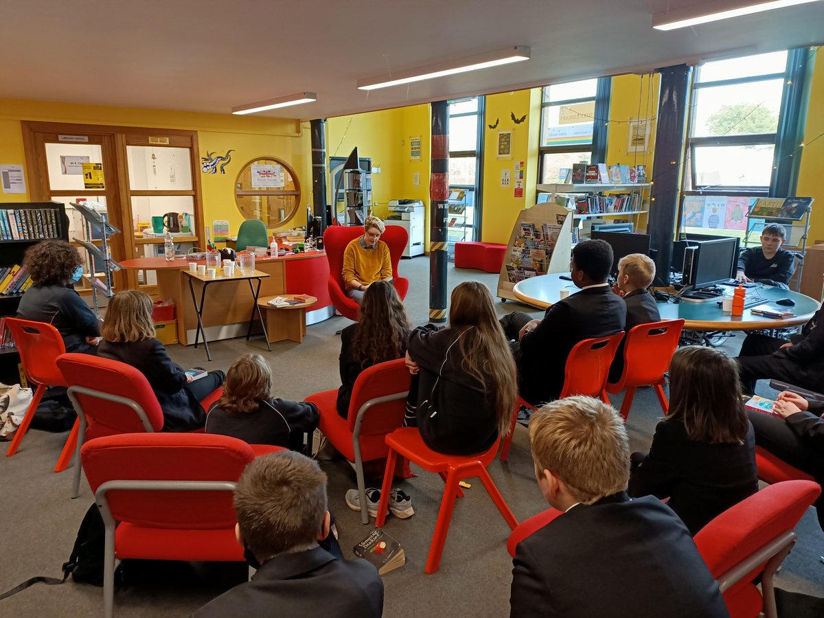 LibraryVictory's tweet photo. The excellent @EnglishEadie reading #Earthsea - The Tombs of Atuan, to Year 8 Readathletes!
Wonderful stuff.
#Readathon #ChildreninNeed #ReadingForGood #Fantasy https://t.co/zNBR4dWsAA