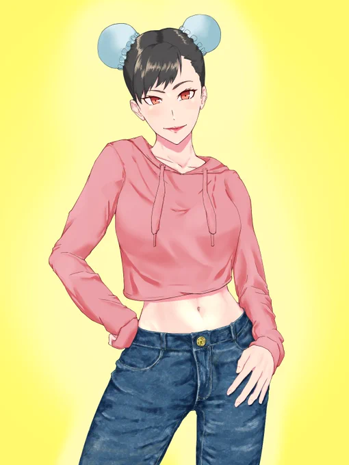 春麗/ストリートファイター今回のがんばったところはジーンズとおなか!#illustraion #春麗  #ストリートファイター  #StreetFighter  #ChunLi#格ゲーキャラ描こうぜ 