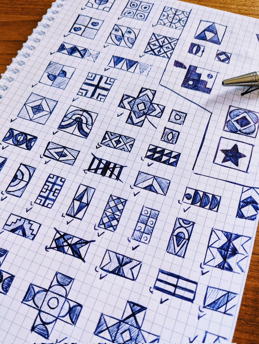 NadiehBremer's tweet image. Some photos from the many &quot;symbol&quot; designs I drew, tested, ok&apos;d or removed. Plus how certain base symbols can be connected &quot;when data values align&quot; to create combined symbols in a way

Damn, those symbols took SO many (more) hours to create, test and fine-tune (than I thought) 😵