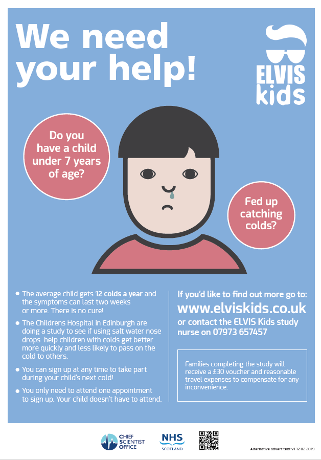 Recently, <a href="/ElvisKids/">ElvisKids</a> published evidence that cells use the chloride from salt to fight viral infections. Also, nasal irrigation with salt water helped reduce the cold in adults. We are now testing if salt water nose drops helps children fight the cold. Can you help? See below.