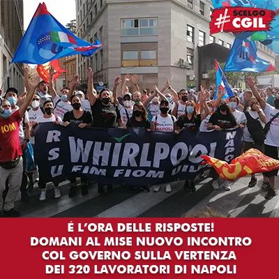 🟥 ⚙ #WHIRLPOOL: É L'ORA DELLE RISPOSTE!

📣 Domani le lavoratrici e i lavoratori #Whirlpool Napoli saranno di nuovo a #Roma per il tavolo convocato con #FimFiomUilm al <a href="/MISE_GOV/">Assessorato allo Sviluppo Economico di Bugliano</a>, a cui sono attesi i Ministri Giancarlo Giogetti e Andrea Orlando.

#NapoliNonMolla