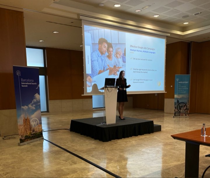 Building Google Ads campaigns can be tricky when you're operating in multiple markets and languages. <a href="/justdarby/">Darby Rahme</a> is at #IntSS sharing her tips &amp; tricks that will help you get the best out of your ads!