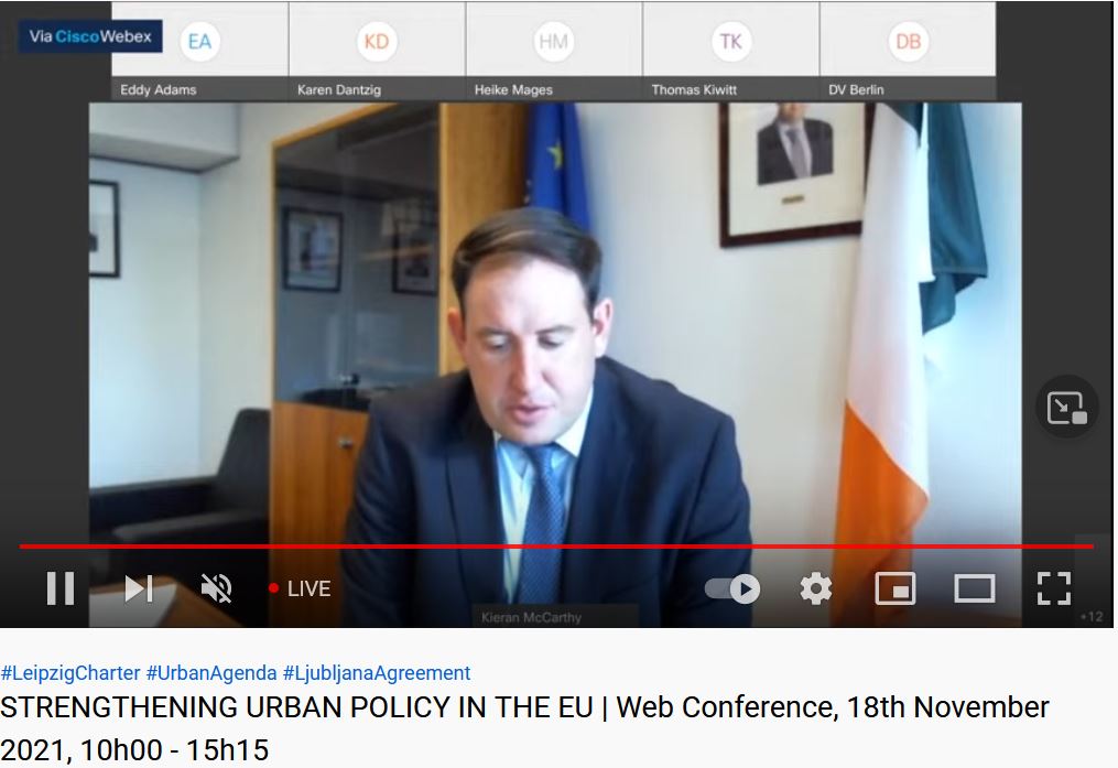 DV_Stadt's tweet photo. Afternoon session of #CitiesFitForFuture web conference just started with input from @cllrkmac for @EU_CoR on the #GreenDeal & how it can support urban policy.
Join us here 👉https://t.co/CdIuvA1bBW
@URBACT @bbsr_bund @EUinmyRegion @eurotowns @EUKN_EGTC @BMI_Bund @Eddyca1 https://t.co/kedIba3P5Q