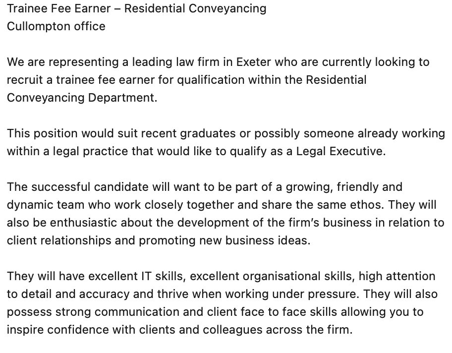 The firm are offering for the right individual excellent prospects for #career development and also a competitive salary. A DBS check is required for this post. To apply for the position please send your CV to alex@retainjobs.com

#RetainPeople #RetainExcellence #recruitment