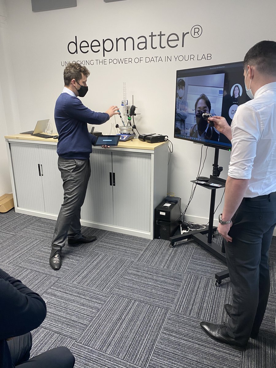 Chemailtd's tweet photo. Exciting day in Glasgow as we welcome one of our customers to our new demo lab in the Deepmatter offices!
 
#digitisingchemistry #digitalglassware #deepmatter #thefutureofchemistry #dmtr https://t.co/kkx20JB7qY