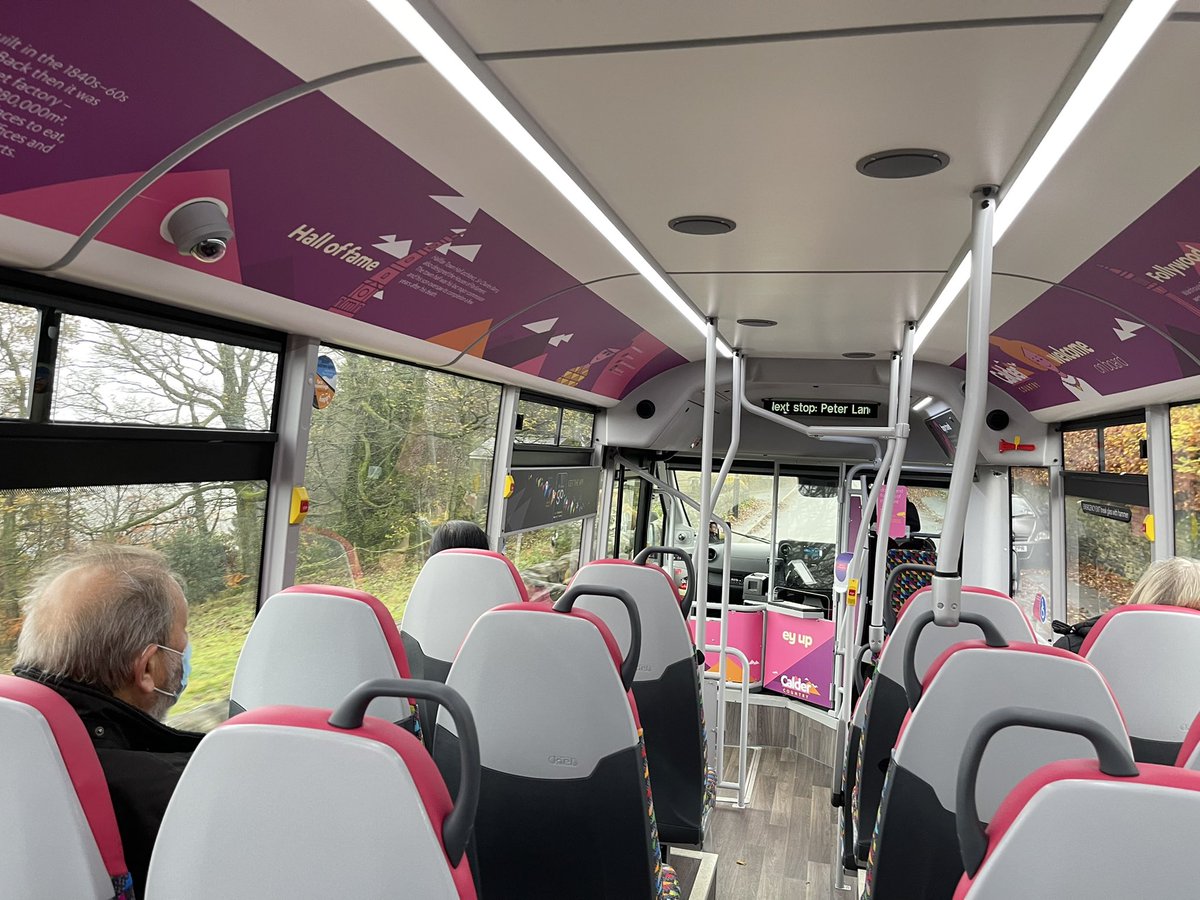alexhornbyrail's tweet photo. Out and about today meeting customers and colleagues. Vaun is driving us in circles on the 546 to Warley and back. Pleasant and happy environment on board this morning. Great seeing our near £1m investment in better buses in action #CalderCountry https://t.co/fBpbjqXiDG